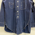 【曜日割引対象外】 リアルマッコイズ The REAL McCOY’S THE DOUBLE DIAMOND  スターウォバッシュ ストライプ デニムシャツ 長袖シャツ ネイビー 15サイズ 201MT-4365 VB