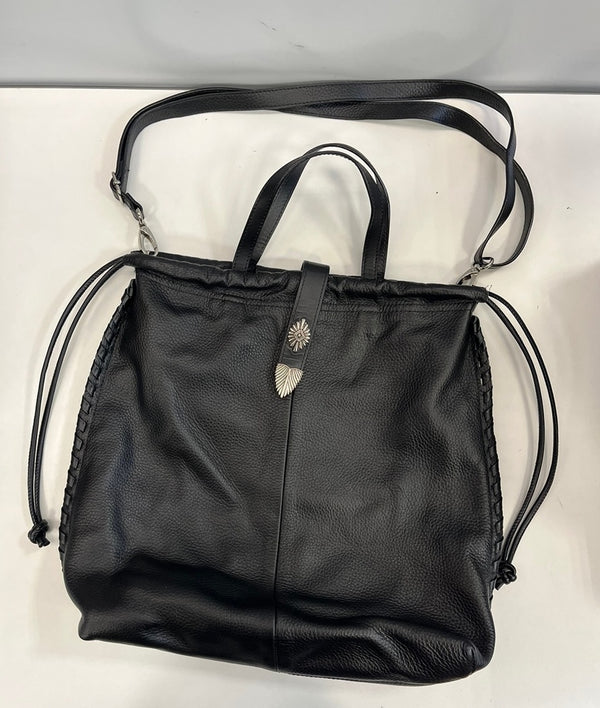 イアパピヨネ ear PAPILLONNER バックル 巾着ショルダーバッグ  本革 黒 2Way EAZ1021212A0008 バッグ レディースバッグ ショルダーバッグ・メッセンジャーバッグ ブラック 101bag-218