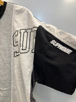 シュプリーム SUPREME Reconstructed S/S TOP TEE ロゴ パッチワーク 半袖カットソー  Tシャツ グレー Lサイズ 101MT-5210