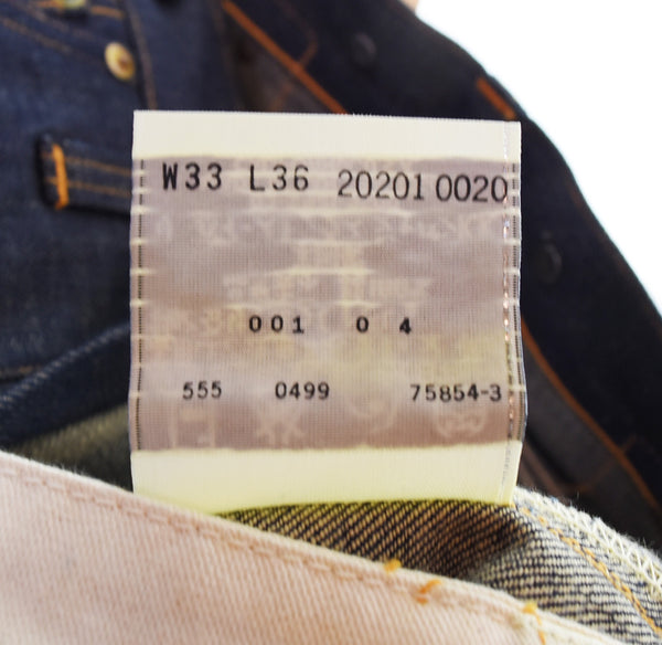 リーバイス Levi's 201 No.2 DENIM DEAD STOCK デッドストック 1920年モデル 復刻 555 バレンシア 工場 99年製 LVC リネンパッチ 青耳 20201-0020 デニム ブルー W33L36 103MB-598