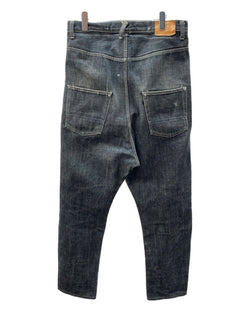 ガンリュウ GANRYU 09AW SARROUEL DENIM PANTS サルエル デニム パンツ FUMITO GANRYU ボタンフライ パッチ ズボン 黒 無地 ED-P011 デニム ブラック Mサイズ 104MB-156