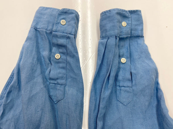 ラルフローレン Ralph Lauren LOWELL SPORT リネンシャツ 片ポケ ポケット 刺繍 ポニー 青 長袖シャツ ロゴ ブルー 104MT-2057