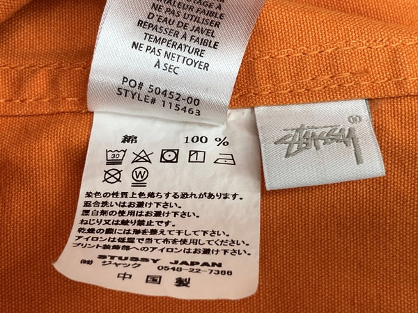 ステューシー STUSSY Torque Jacket トルクジャケット ワークジャケット ライトアウター ミリタリー ステンカラー フロントボタン ロゴプリント ORANGE 橙色 ジャケット ワンポイント オレンジ XLサイズ 104MT-1801