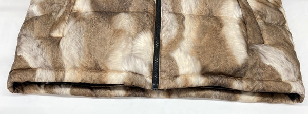 ザノースフェイス THE NORTH FACE × シュプリーム Supreme 13AW Fur Print Nuptse Jacket ファー プリント ヌプシ ナイロン ダウン 羽毛 アウター ブラウン系 茶色 ND01340 ジャケット 総柄 ベージュ Mサイズ 104MT-1802