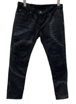 ヒステリックス HYSTERICS ローライズ ローウエスト ストレートパンツ ダメージ レース ドクロサークル 骸骨 Y2K 平成 日本製 BLACK 黒 3AP-4332 デニム スカル ブラック Sサイズ 104LB-52