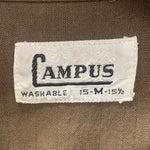 【曜日割引対象外】 ヴィンテージ vintage 60's 60s 60年代 CAMPUS レーヨンギャバジン 長袖シャツ ブラウン Mサイズ 201MT-3575 VB