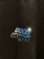 US US古着 00s 2005 ADVENTURE  OSHKOSH  EAA  宇宙 GILDAN XL Tシャツ ネイビー LLサイズ 101MT-2889