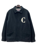 キャリー CALEE WOOL MELTON COACH JACKET ウール メルトン コーチ ジャケット ボタン 裏キルティング アウター 黒 ジャケット ロゴ ブラック XLサイズ 104MT-2146