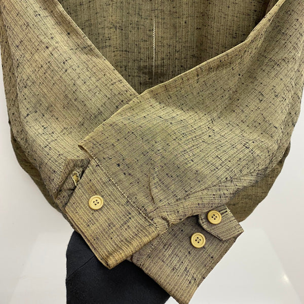 【曜日割引対象外】 クリームソーダ CREAM SODA 80's 90's 金タグ ジップアップ ブルゾン レーヨン かすり ジャケット ベージュ 201MT-4784 VB