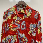 【曜日割引対象外】 サンサーフ SUN SURF アロハシャツ L/S RAYON ALOHA SHIRT SS20084 長袖シャツ レッド Mサイズ 201MT-4395 VB