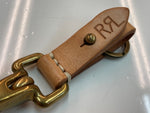 ダブルアールエル RRL LEATHER KEY CHAIN レザー キー チェーン キーリング キーホルダー Ralph Lauren ラルフローレン 茶 金 メンズジュエリー ウォレットチェーン・キーチェーン ロゴ ゴールド 104A-64