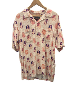 シュプリーム SUPREME HYSTERIC GLAMOUR ヒステリックグラマー 21SS Blurred Girls Rayon S/S Shirt ブラーレッド ガールズ レーヨン 半袖シャツ ピンク Mサイズ 101MT-2868