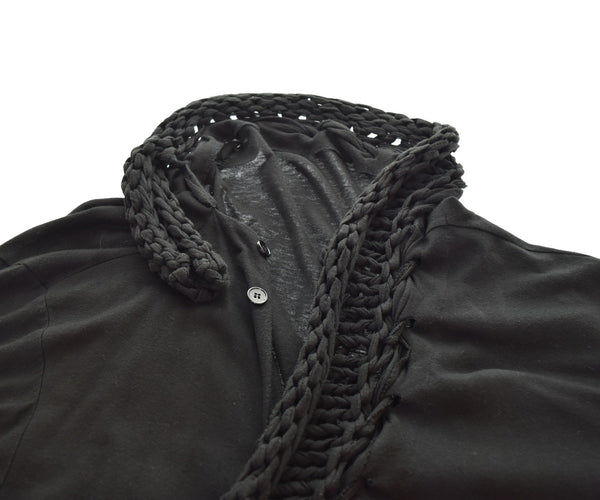 ヨウジ ヤマモト YOHJIYAMAMOTO Ground Y 18ss 変形カーディガン アシンメトリー 2018秋冬 GW-T02-900 3 カーディガン ブラック 103MT-2963