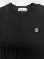 ストーンアイランド STONE ISLAND LOGO S/S T-Shirt ロゴ 半袖 Tシャツ クルーネック 刺繍パッチ 黒 741524113 Tシャツ ロゴ ブラック Sサイズ 104MT-2344