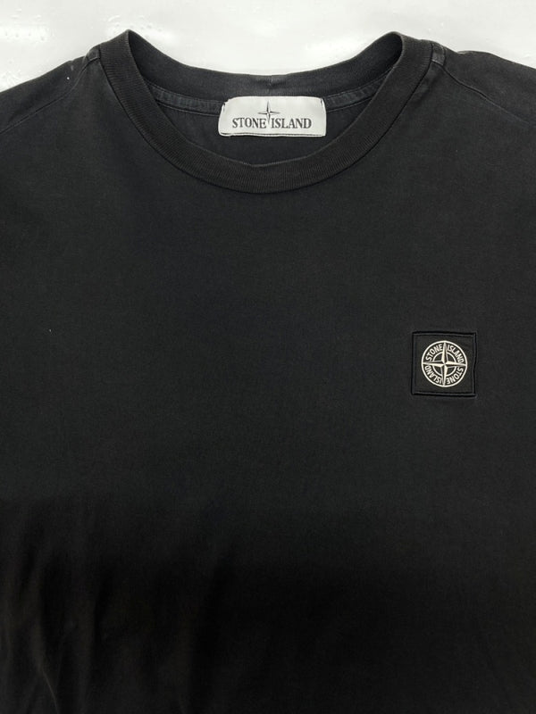 ストーンアイランド STONE ISLAND LOGO S/S T-Shirt ロゴ 半袖 Tシャツ クルーネック 刺繍パッチ 黒 741524113 Tシャツ ロゴ ブラック Sサイズ 104MT-2344