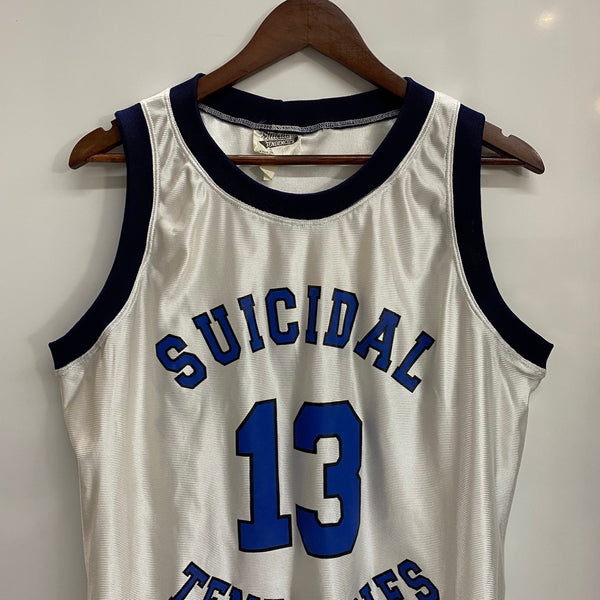 【曜日割引対象外】 ヴィンテージ vintage 90's Suicidal Tendencies バスケットジャージ ゲームシャツ USA製 ノースリーブ ホワイト Mサイズ 201MT-4409 VB