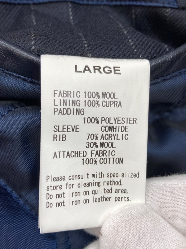 ステューシー STUSSY × fragment フラグメント Varsity jacket バーシティ ジャケット スタジャン 紺 ジャケット 無地 ネイビー Lサイズ 104MT-2063