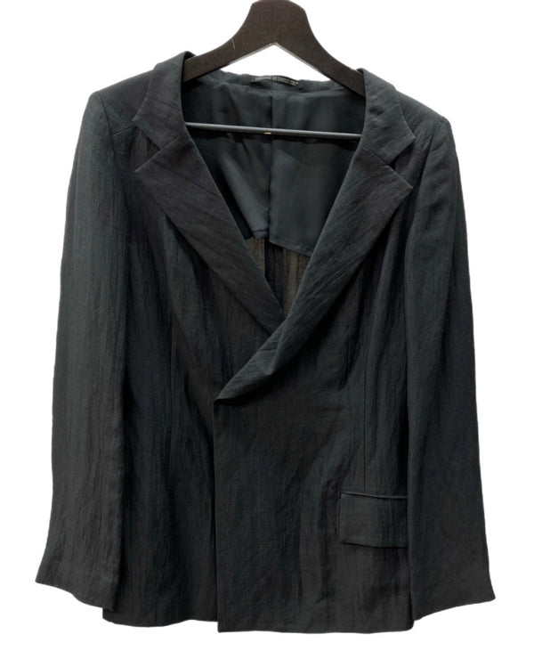 ワイズ Y's ヨウジヤマモト Yohji Yamamoto テーラード リネン LINEN 麻 レーヨン 日本製 BLACK 黒 YH-J09-325 ジャケット 無地 ブラック SIZE3 104LT-153