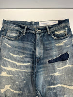 ネイバーフッド NEIGHBORHOOD SCRATCH SAVAGE サベージデニムパンツ パッチワーク ダメージデニム 211XBNH-PTM07 デニム ブルー Lサイズ 101MB-684