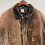 【曜日割引対象外】 カーハート Carhartt 13年製 トラディショナルコート ダック メキシコ製 ジャケット ブラウン 2XLサイズ 201MT-3739 VB
