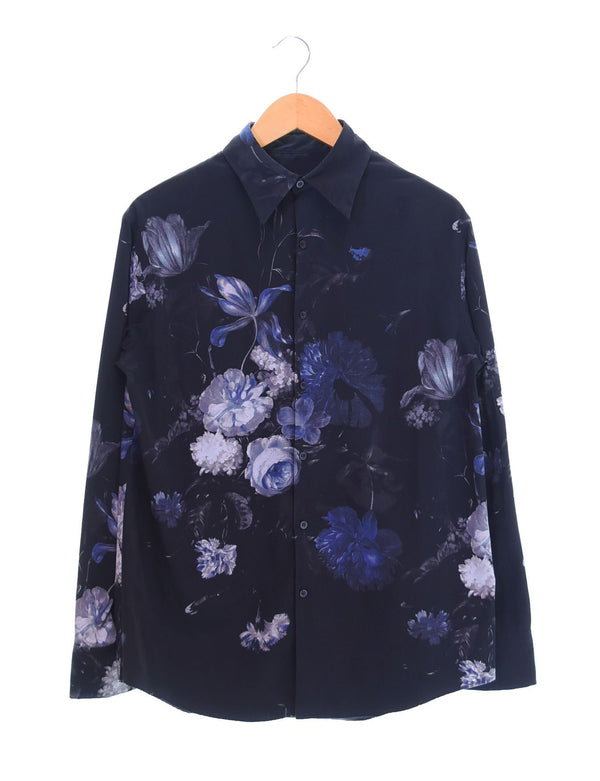 ラッドミュージシャン LAD MUSICIAN DECHINE FLOWER STANDARD SHIRT フラワースタンダードシャツ 2118-105 42 長袖シャツ ブラック 103MT-2218