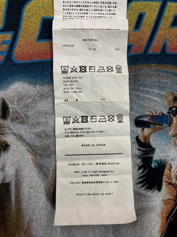 ダブレット doublet × WISM ウィズム ENERGY T-SHIRT エナジー Ｔシャツ 長袖 ロンT カットソー 黒 24SS71WM18 ロンT プリント ブラック Lサイズ 104MT-1563