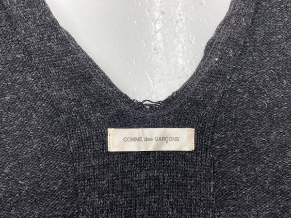 コムデギャルソン COMME des GARCONS 2003年製 変形 デザイン ボレロ オープンフロント ウール ナイロン 日本製 GRAY 炭 GK-T044 カーディガン アシンメトリー グレー 104LT-180