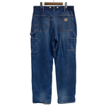 【曜日割引対象外】 カーハート Carhartt ダブルニー ペインターパンツ サスペンダーボタン付き デニム ブルー 34×32サイズ 201MB-974 VB