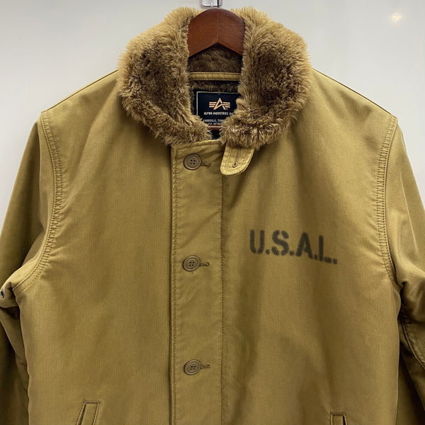 【曜日割引対象外】 アルファインダストリーズ ALPHA INDUSTRIES N-1 デッキジャケット ジャケット カーキ Lサイズ 201MT-4643 VB