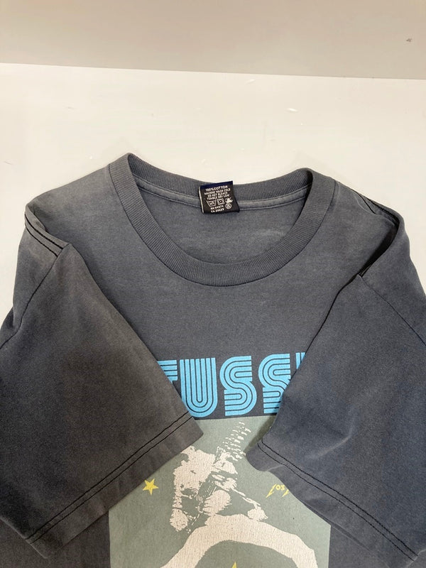 ステューシー STUSSY 90s～00s 紺タグ ROCKCITY USA製 プリントTシャツ Tシャツ ネイビー Mサイズ 101MT-2760