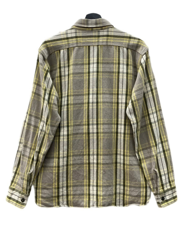 フェローズ PHERROW'S FLANNEL CHECK WORK SHIRT フランネル チェック ワーク シャツ ネルシャツ ヘビーウェイト ボタン 長袖 薄茶 黄 長袖シャツ チェック ベージュ XLサイズ 104MT-1672