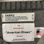 ダイリク DAIRIKU 22AW American Dream Inside-out Knit 星条旗 セーター グレー Fサイズ 201MT-4806