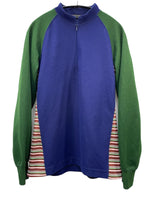 コムデギャルソン COMME des GARCONS HOMME PLUS 03AW カーブ期 ハーフ ZIPUP クレイジーパターン シャツ PK-T005 ロンT ブルー 601MT-20