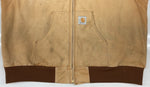 カーハート Carhartt ACTIVE JACKET アクティブジャケット ジップアップ 企業ロゴ フーディ ダック地 キャメル アウター 茶 ジャケット ロゴ ブラウン 2XLサイズ 104MT-1875