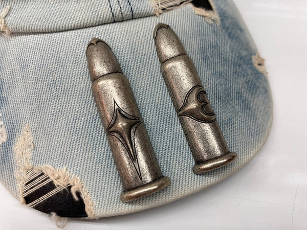 サグクラブ THUG CLUB TC LIFE CAP キャップ デニム ダメージ加工 銃弾 青 7873274266 帽子 メンズ帽子 キャップ ロゴ ブルー 104H-49