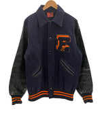 ヴィンテージ vintage 50's 50年代 KING-O-SHEA 襟付き スタジャン バーシティジャケット 袖レザー VARSITY JACKET スタジアム ジャケット ネイビー 101MT-5081