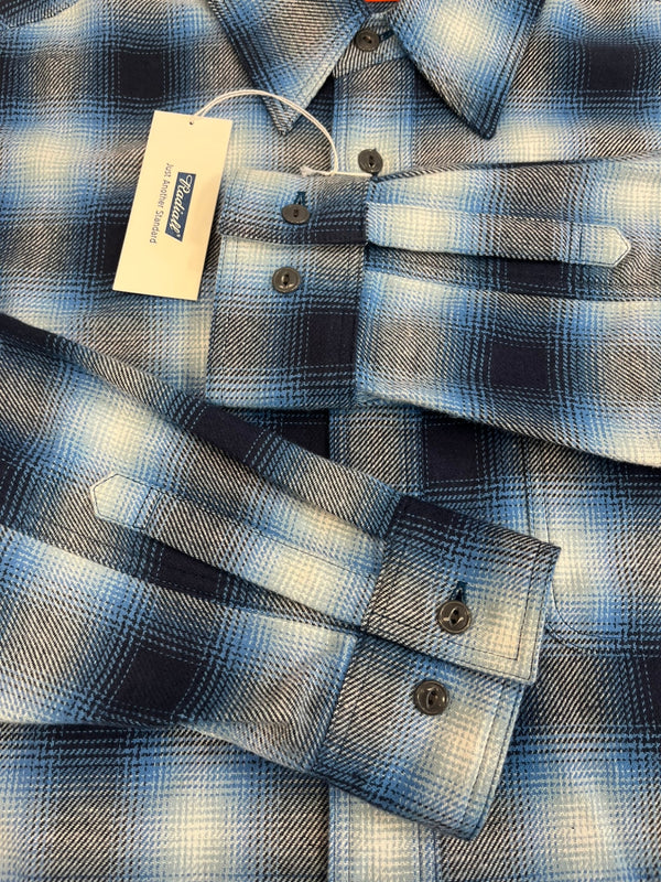 ラディアル RADIALL CHEV - REGULAR COLLARED SHIRT L/S シャドーチェックネルシャツ 青×白 チェック柄 Navy Check RAD-24SS-SH003-01 長袖シャツ マルチカラー Lサイズ 101MT-5147