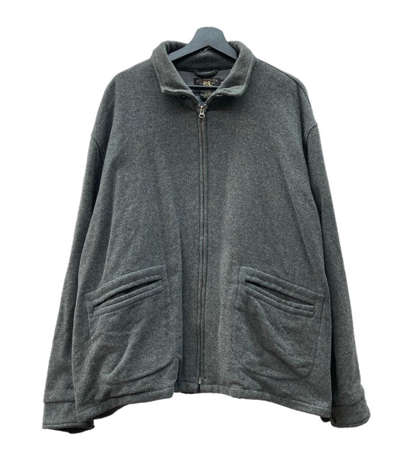 ダブルアールエル RRL 90s 90年代 三ツ星タグ ウール ジップアップ ブルゾン アウター 灰色  ジャケット 無地 グレー 2XLサイズ 104MT-1994