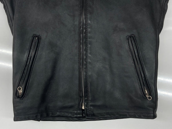 ショット SCHOTT LEATHER JACKET レザー ジャケット シングル ライダース バイカー レーサー アウトドア USA製 アウター 黒 サイズ 34 ジャケット 無地 ブラック 104MT-1693