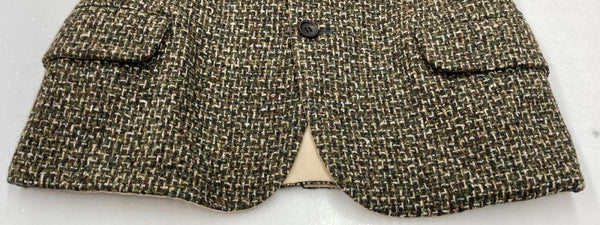 ワイズ Y's ヨウジヤマモト Yohji Yamamoto 3B ツイード テーラード TWEED TAILORED JACKET ウール シルク混 シングルブレステッド KHAKI GREEN 緑 BEIGE ベージュ YC-J59-552 ジャケット カーキ SIZE2 104LT-177