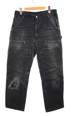 カーハート Carhartt  90’s Mexico製 ダブルニー ダック ペインター パンツ ブラック フェード 雰囲気系 BORO ボロ 90年代 90s  ボトムスその他 ブラック 32×30 103MB-644