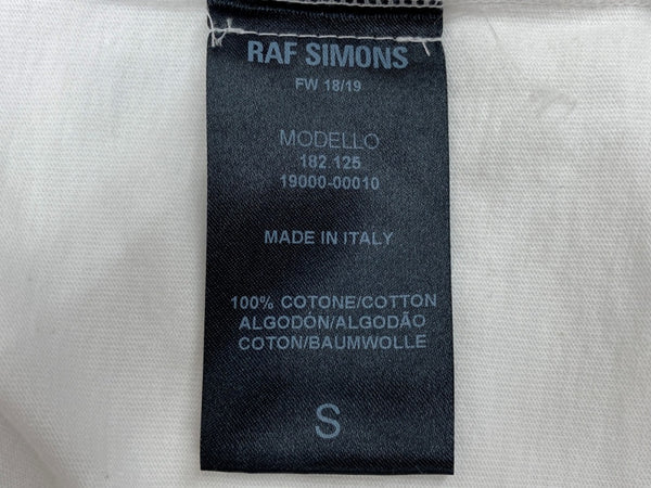 ラフシモンズ RAF SIMONS 18AW OUTER SPACE 半袖 カットソー クルーネック バックプリント スター 星 コットン MADE IN ITALY イタリア製 WHITE 白  182.125 19000-00010 Tシャツ ロゴ ホワイト Sサイズ 104MT-1814
