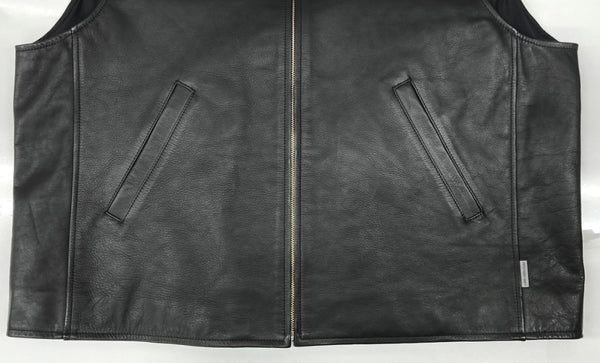 クーティー COOTIE PRODUCTIONS 24AW LSL Leather Vest レザー ベスト ジップアップ アウター 黒 ベスト 無地 ブラック Mサイズ 104MT-2102