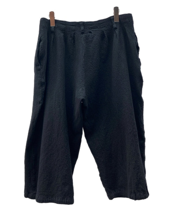 ヨウジヤマモト Yohji Yamamoto POUR HOMME BALLOON PANTS バルーン パンツ 短パン 七分丈 黒 無地 HK-P12-101 ハーフパンツ ブラック サイズ 2 104MB-252