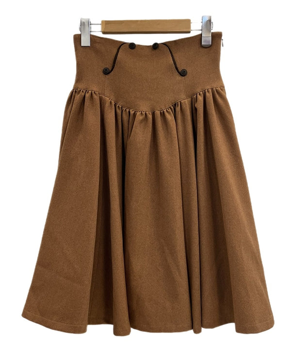 ノスプロジェクト NO.S PROJECT バイオリンスカート ハイウェスト フレア スカート ブラウン Mサイズ 101LB-20