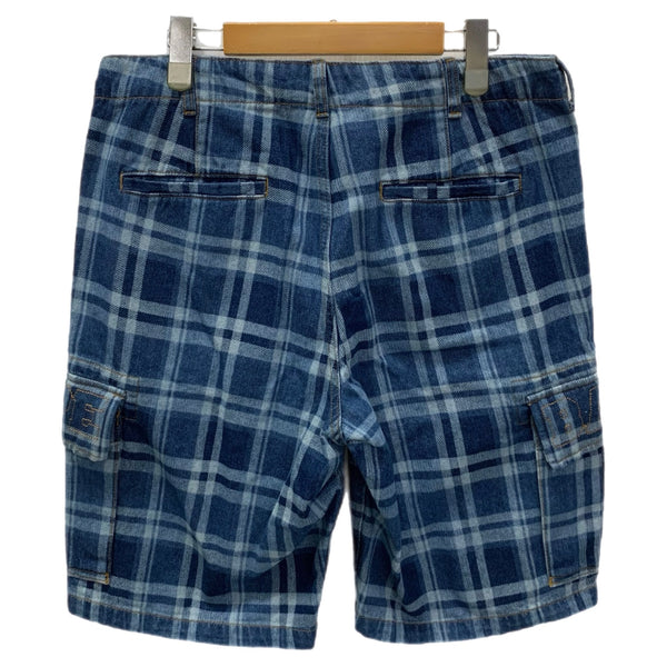 アベイシングエイプ A BATHING APE CHECK 6 POCKET DENIM SHORTS 001DSK301003M ハーフパンツ ブルー Mサイズ 201MB-1156