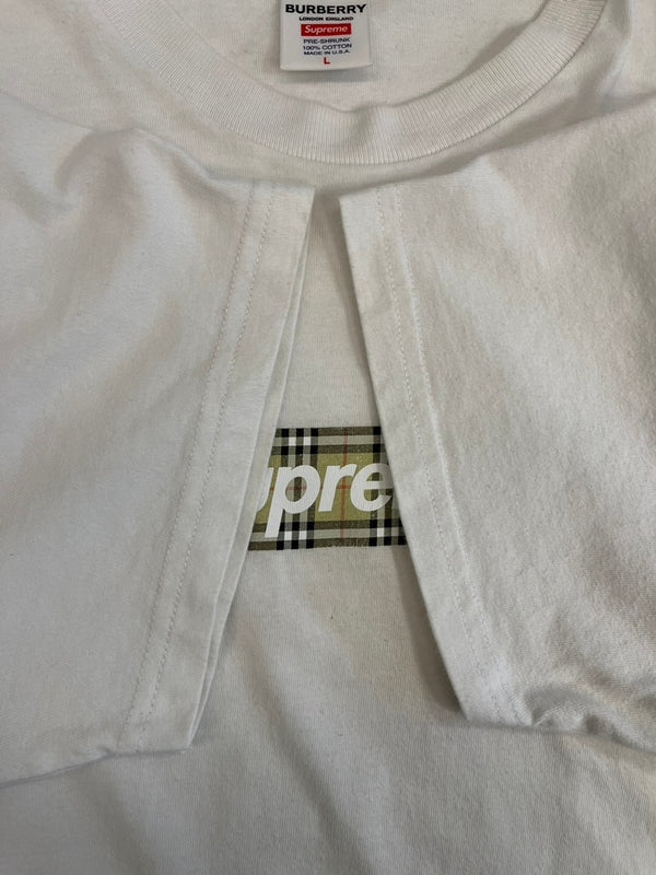 シュプリーム SUPREME ×BURBERRY Box Logo T-Shirt バーバリー ボックス ロゴ 白 Tシャツ ホワイト Lサイズ 101MT-5194
