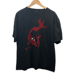 ヴィンテージ Vintage US古着 SPIDER MAN スパイダーマン アメコミ フェード フロッキー MARVEL マーベル キャラクター - Tシャツ ブラック フリーサイズ 101MT-2733