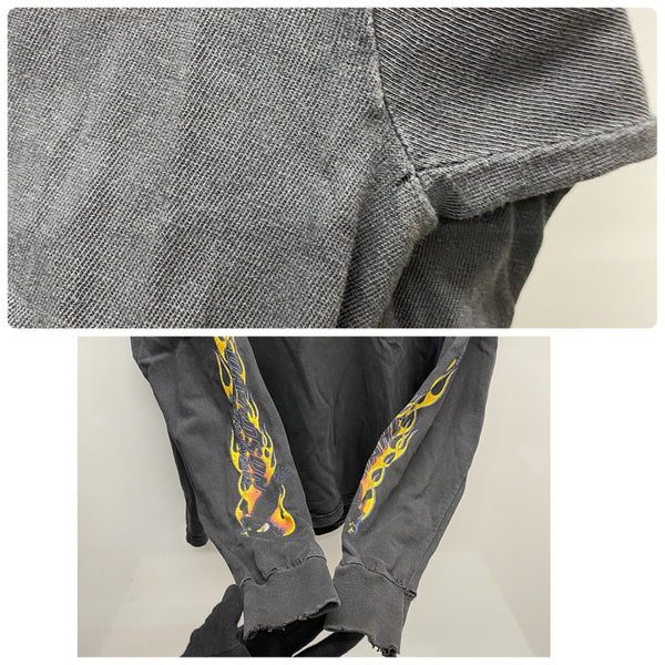 【曜日割引対象外】 ハーレーダビットソン HARLEY-DAVIDSON イーグル フレイム USA製 ロンT ブラック XLサイズ 201MT-4738 VB