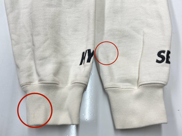 ウィンダンシー WIND AND SEA × ヒステリックグラマー HYSTERIC GLAMOUR ヒスシー CREW NECK SWEAT トレーナー クルーネック パイルロゴ BEIGE WDS-C-HYS-23-AP-Q1-17 スウェット ワンポイント ベージュ Mサイズ 104MT-1839